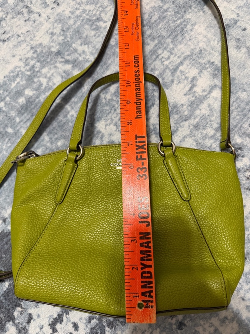 Coach Kelsey Satchel Green Pebbled Leather - Picture 9 of 10